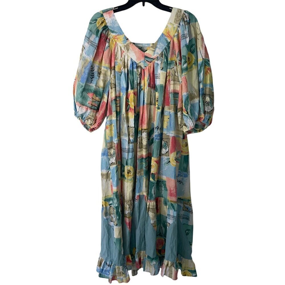 Ropa California Vintage Womens Dress Size XL Multicolor Floral Pure Cotton
